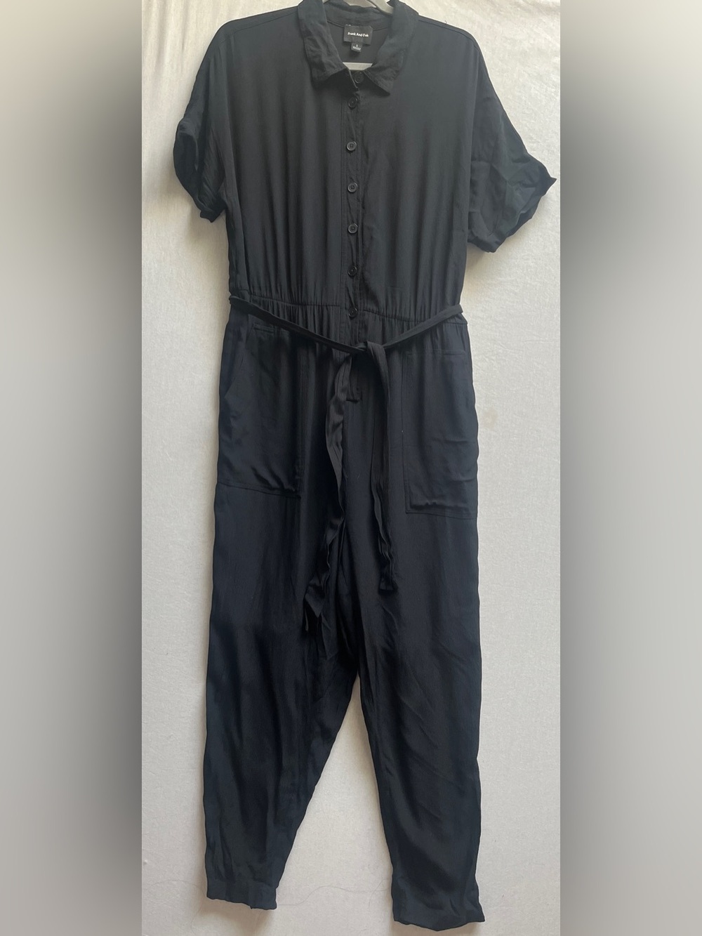 Frank And Oak Commuter Button Front Short Sleeve Shirt Jumpsuit Large - Picture 4 of 16